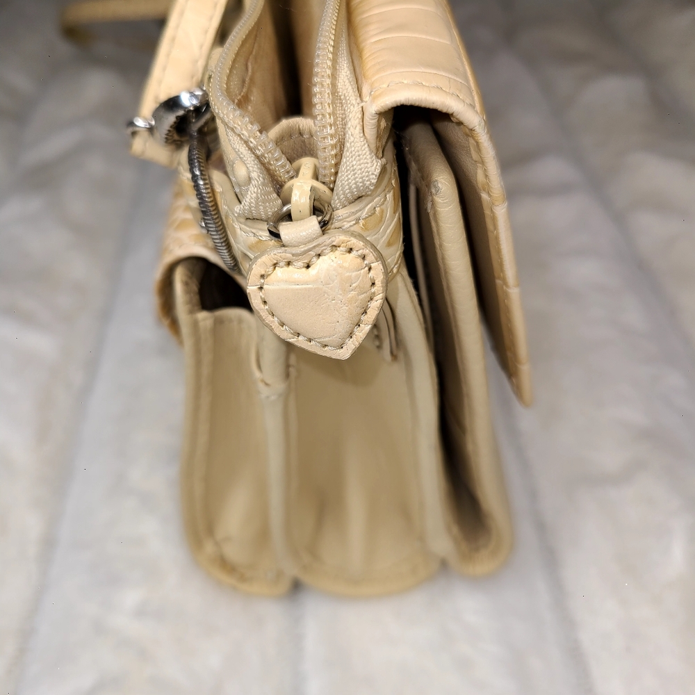 Brighton Cream Textured Crossbody Bag with Gold Accents - Picture 8 of 9